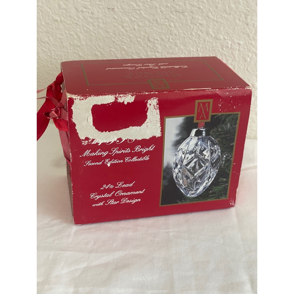 1998 VTG Madison Avenue Crystal Ornament OS Clear Excellent Star Design ORN98R - Picture 2 of 7